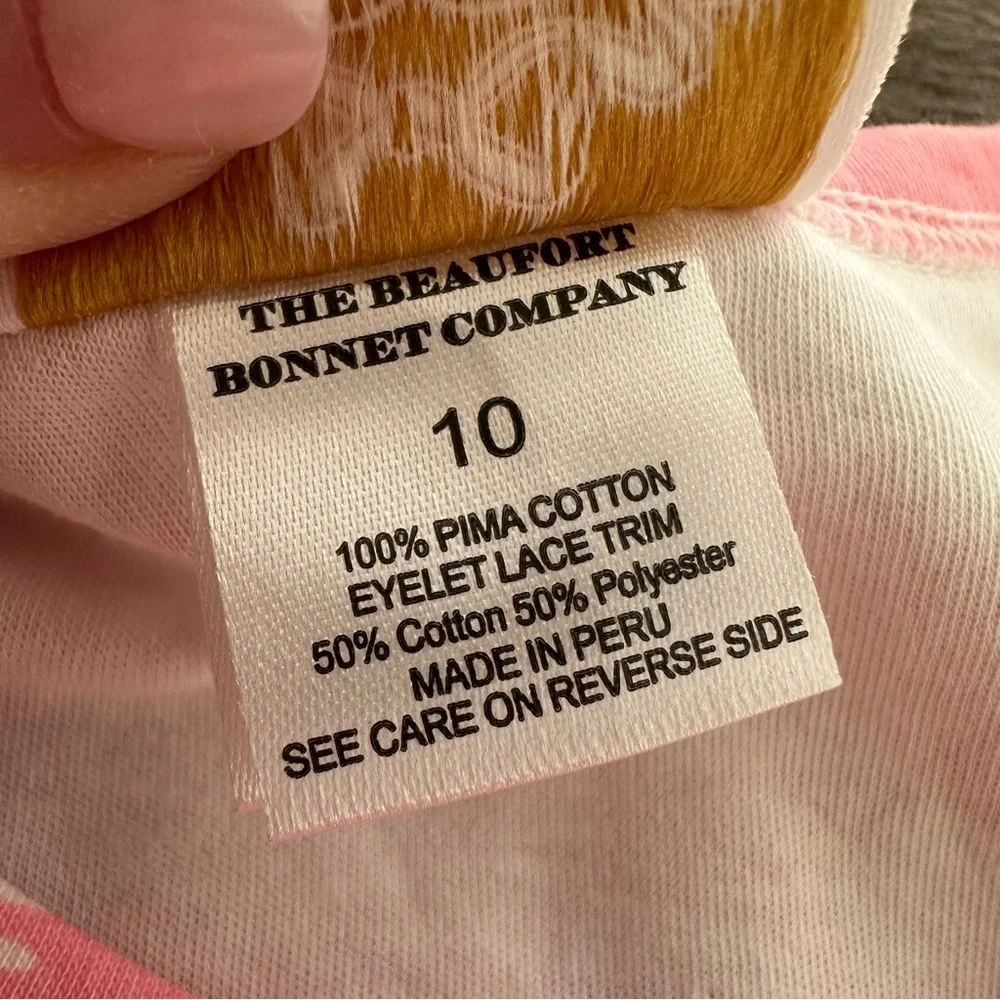 The Beaufort Bonnet Company Girls 10 Pink Polly Play Dress Eyelet Lace Sleeves‎